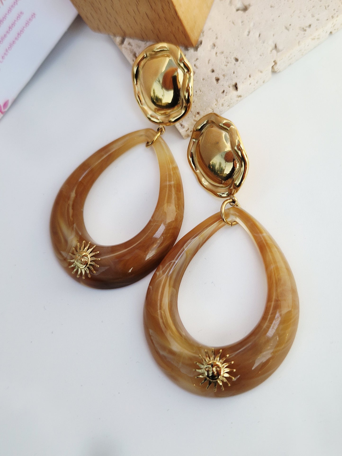 Boucles d'oreilles Ambre